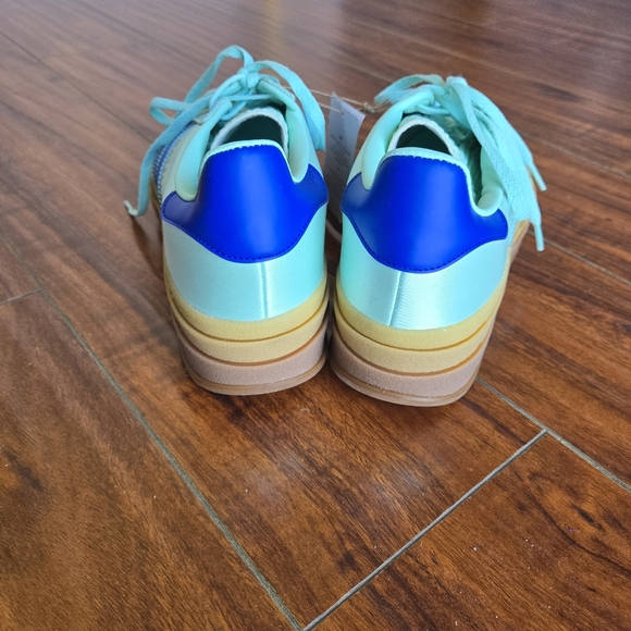 Adidas Originals Women's Gazelle Bold Platform Shoes Clear Mint Blue Stripe 9 - Picture 5 of 11